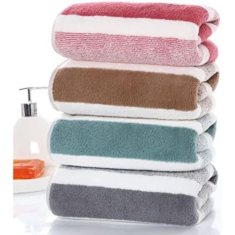 Ensemble de serviettes de toilette pour salle de bain – Séchage rapide – Serviettes en microfibre velours corail très absorbantes – Utilisation