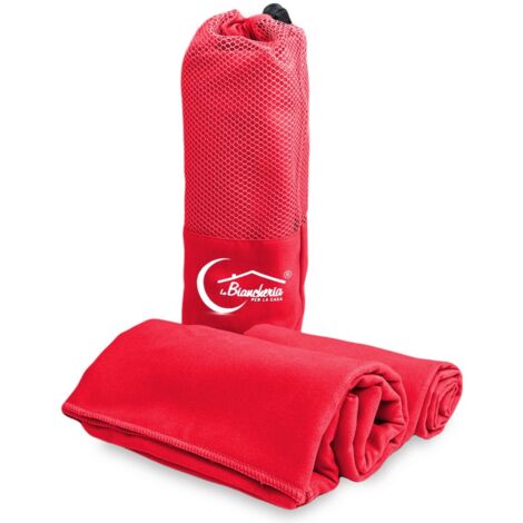 Ensemble de serviettes EN MICROFIBRE ROUGE 1+1 Visage et Invité