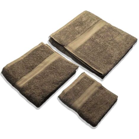 Ensemble De Serviettes Et De Draps De Bain Couleur Marron  Teddy