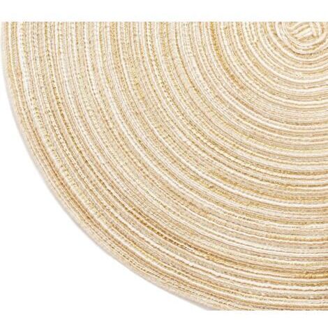 Ensemble de sets de table ronds, 6 pièces, lavables, résistants à la chaleur (beige)
