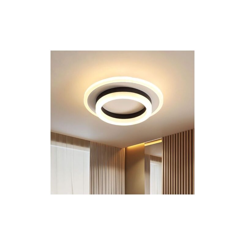 Jormftte - Plafonnier led moderne 20 w avec télécommande, plafonnier rond en nickel à intensité variable pour chambre à coucher, cuisine, couloir,