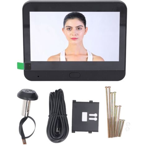 Ensemble de sonnette vidéo intelligente, wi-fi 1080P, interphone bidirectionnel, écran couleur 4,3 pouces, grand Angle 120 °, Vision nocturne, visionneuse de judas numérique PIR