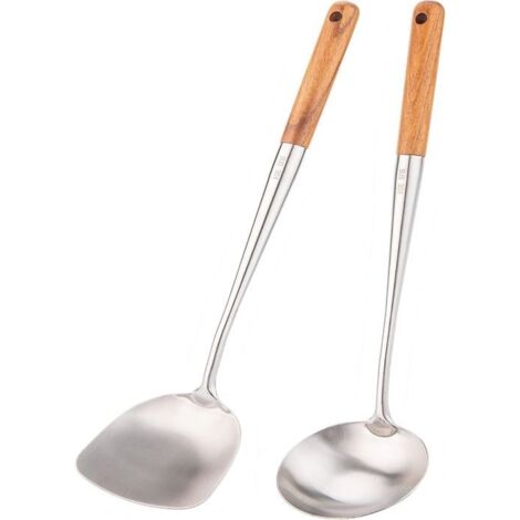Ensemble de spatules et louches pour wok, spatule pour wok, spatule en acier inoxydable 304.45