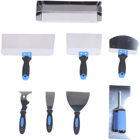 Ensemble de spatules pour cloisons sèches, pelle à grattoir en acier inoxydable, truelle de plâtrage, poêle à boue de 14 pouces pour le ruban adhésif mural, peinture d'épandage