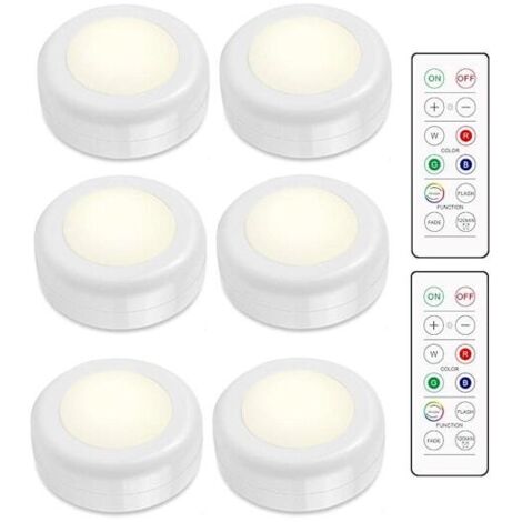 Ensemble de spots LED – 6 lampes élégantes avec 2 télécommandes pratiques