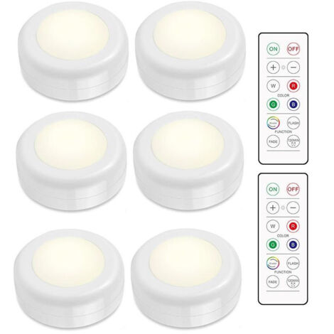 Ensemble de spots LED – 6 lampes élégantes avec 2 télécommandes pratiques