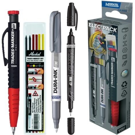 Ensemble de stylo marqueur Markal 22272 3 pièces + noyau de crayon