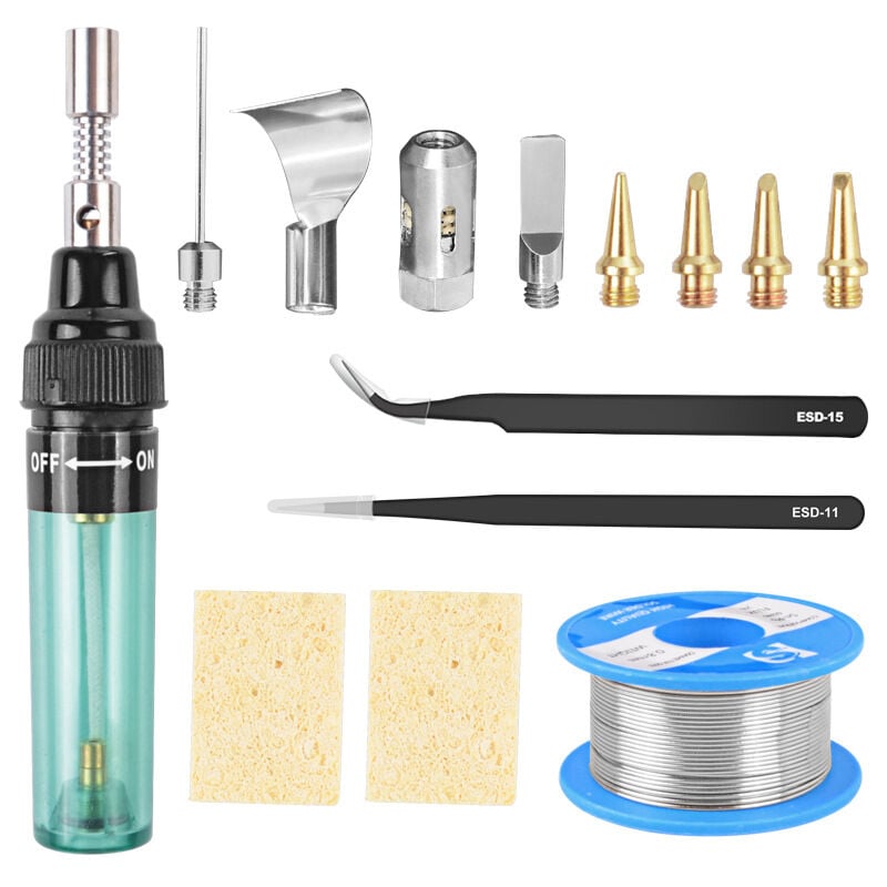 Tonchean - Ensemble de stylos à souder, pistolet de soudage multifonctionnel, fer à souder à régulation de température, ensemble de 14 pièces