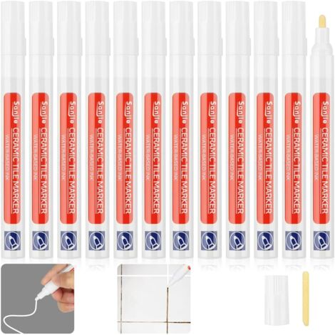 Ensemble de stylos pour carrelage 12 en 1 : rénovateur de joints blancs, réparation de murs, mastic, marqueur de peinture pour salle de bain, cuisine