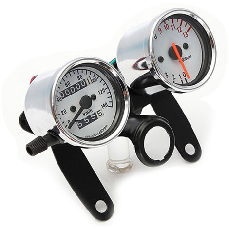 Ensemble de supports de compteur kilométrique/compte-tours modifiés de style rétro à double affichage du kilométrage/style singe pour motos
