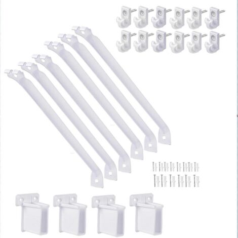 Ensemble de supports d'étagère en fil métallique de 12 pouces, 12 clips d'étagère en fil métallique et supports d'extrémité