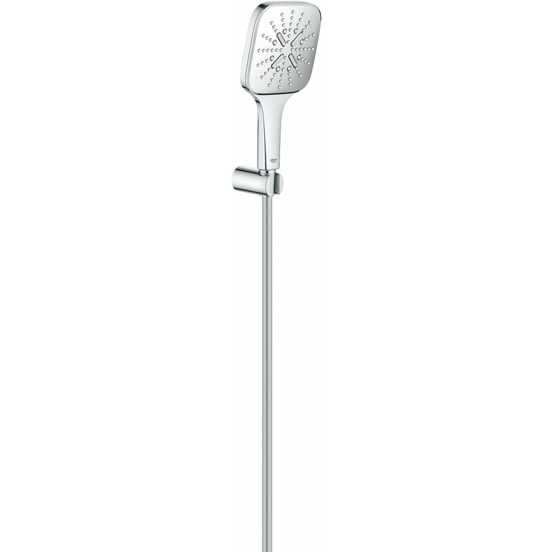 Grohe - Rainshower SmartActive Cube - Set de douche de tête 130 9,5 l/min, 3 jets, support et flexible, chrome 26589000