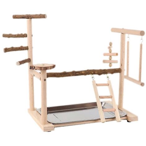 Ensemble de supports pour balançoire en cage pour perroquets, échelle en bois et accessoires