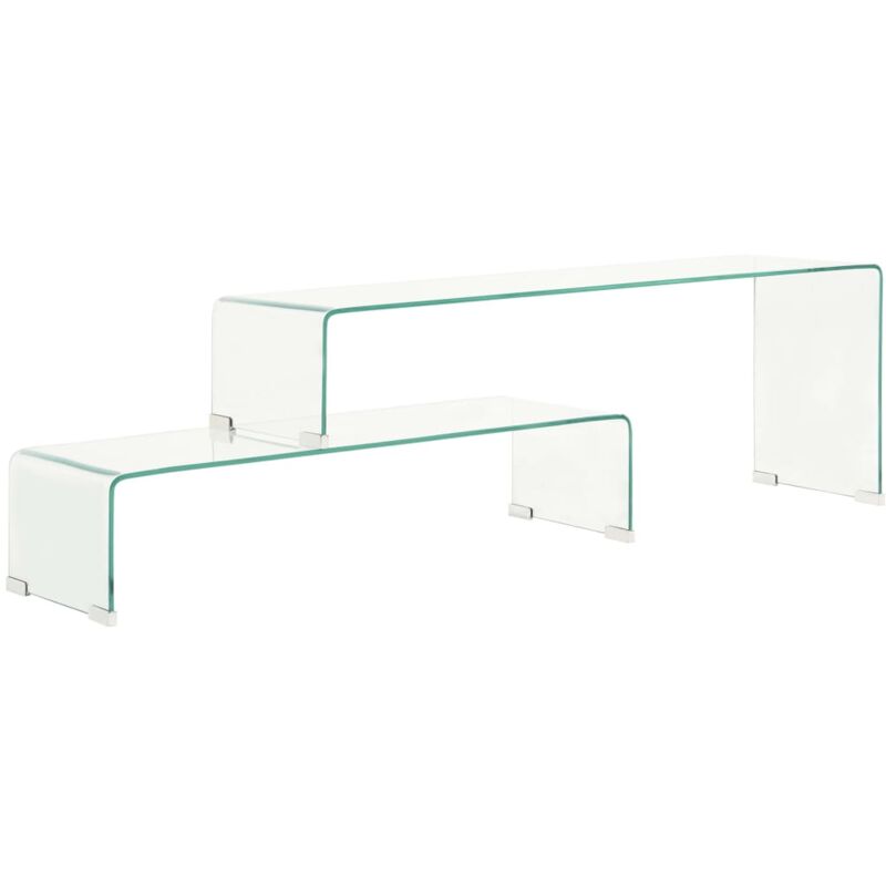 Vidaxl - Ensemble de table basse 2 pcs 90x30x20/110x30x40cm Verre trempé