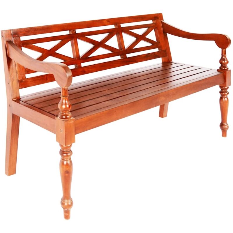 Vidaxl - Banc Batavia 123 cm Bois d'acajou massif Marron foncé