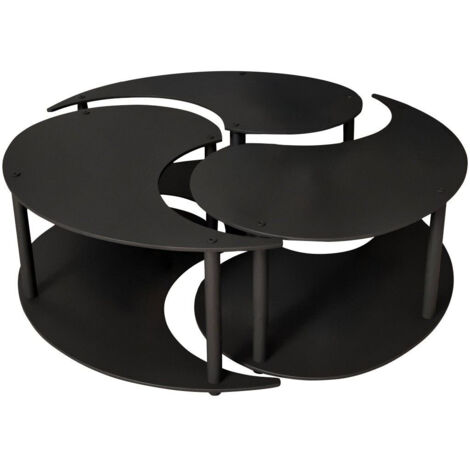 Ensemble de table basse en bois "Yin" 70 x 70 x 38 cm - Noir