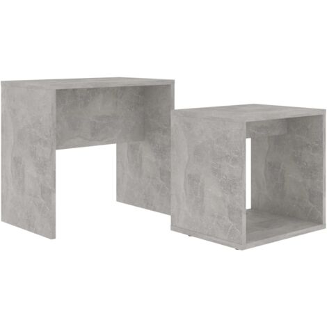 Ensemble de table basse  Table de salon  Table de café Gris béton 48x30x45 cm Bois ingénierie