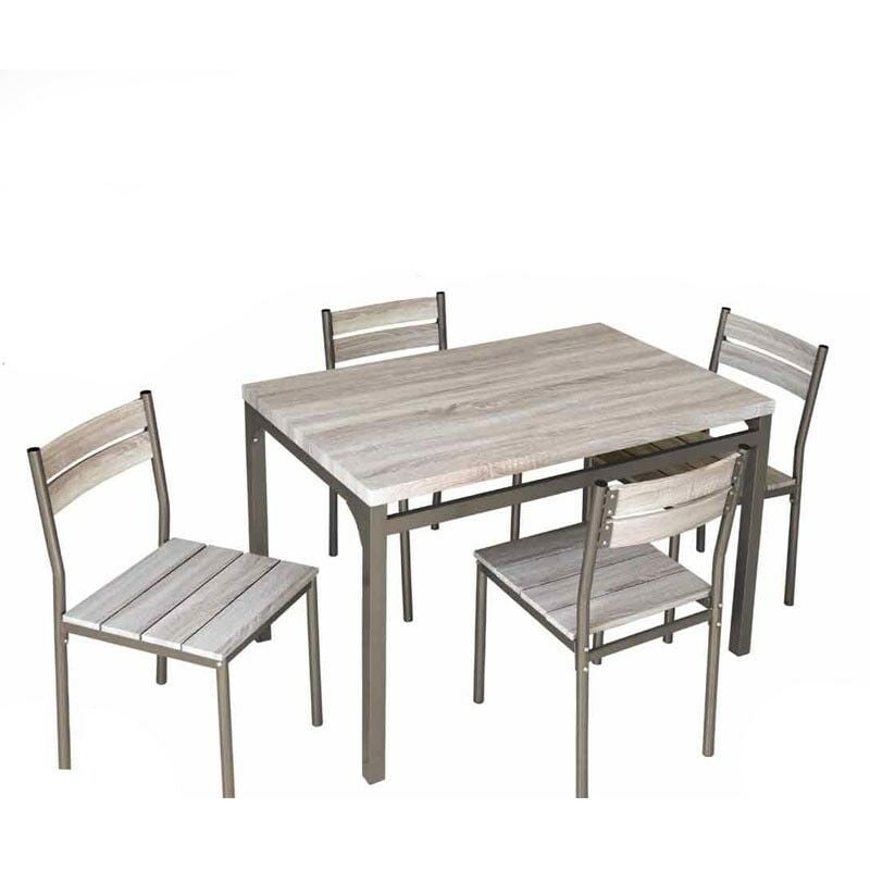 Ensemble de table en verre avec 4 chaises de salon de cuisine