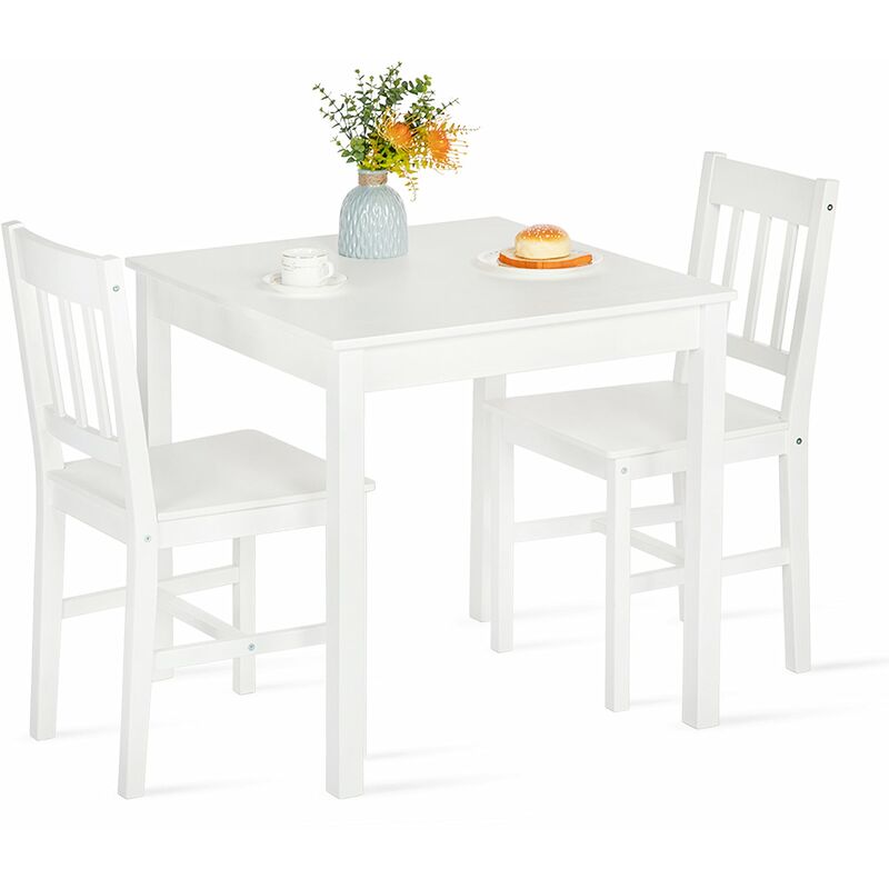 ensemble de table et 2 chaises pour salle à manger table cuisine blanc