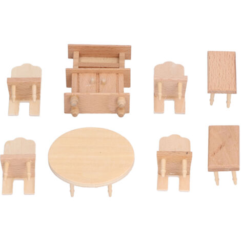 Ensemble de Table et Chaises Miniatures 1:12 pour Maison de Poupée - Série Salle à Manger, Salon, Chambre