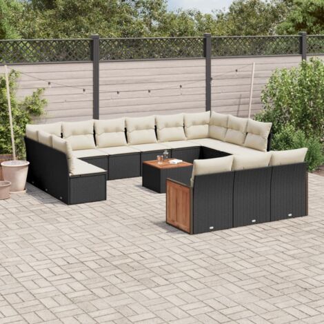 Ensemble de Table Jardin 3 Pièces Noir Acier, Verre & Résine avec Coussins - 80x80 cm, 2 Chaises et Table Assemblage Requis