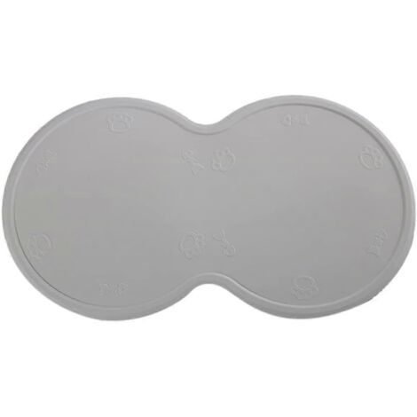 Ensemble de table pour gamelles de chat et chien, tapis anti-aliments pour animaux, tapis de plateau imperméable pour croquettes, double gamelle en silicone