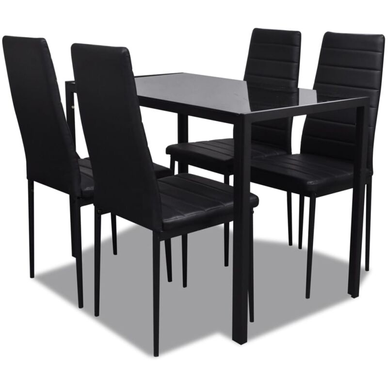 Vidaxl - Ensemble de Table de Salle à Manger Noir 5 pcs