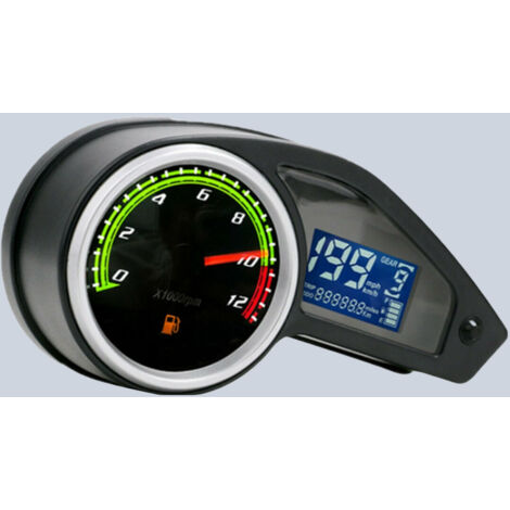 Ensemble de tableau de bord LCD modifié pour moto : compteur kilométrique numérique sept couleurs, compteur de vitesse, compte-tours, jauge à carburant.