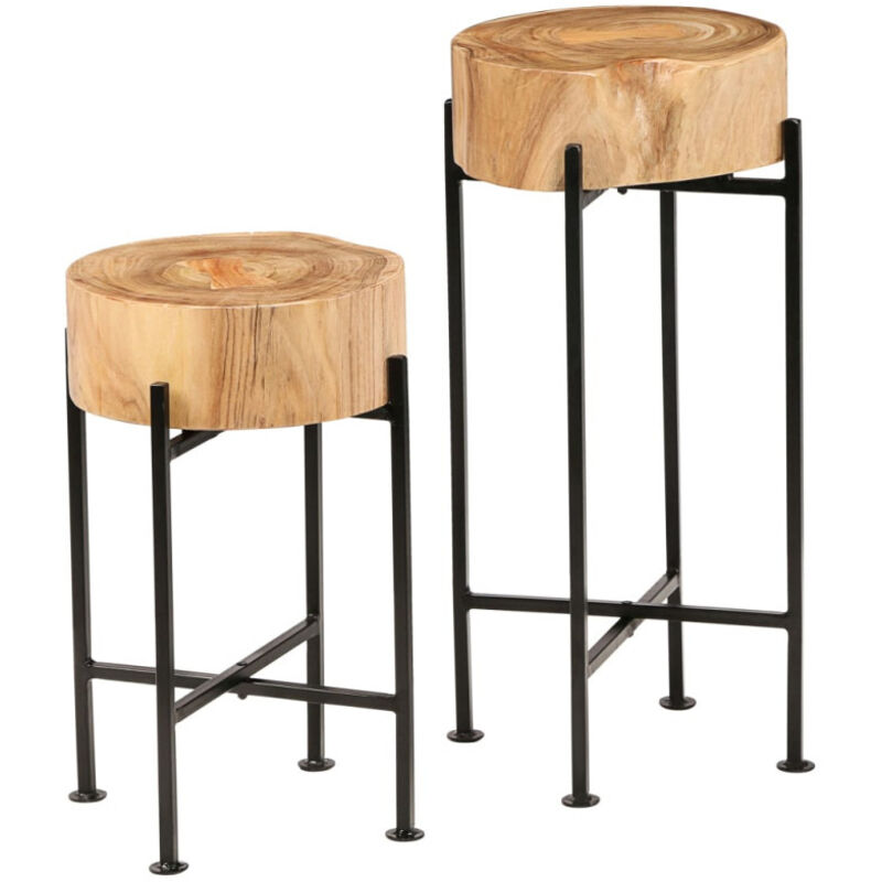 Vidaxl - Ensemble de tables d'appoint 2 pcs Bois d'acacia massif