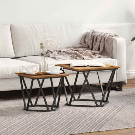 Ensemble de tables d'appoint 2 pcs-Table basse-Table Salon Bois de récupération 294110