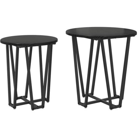 Ensemble de tables d'appoint 2 pcs，Table basse，Table de Salon Chêne noir 50 x 50 x 50.5 cm CFW97536