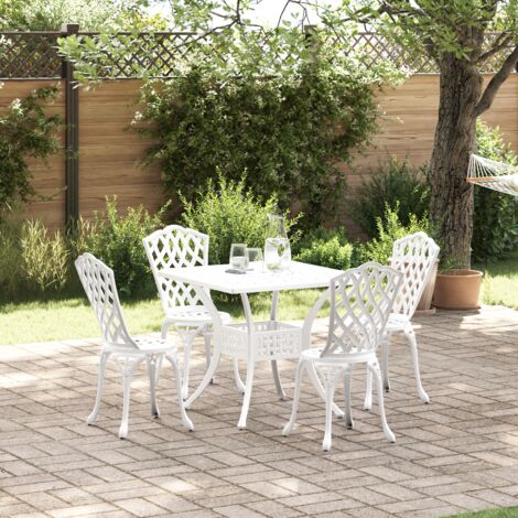 Ensemble de tables de jardin 5 pcs Blanc 80 x 80 x 75 cm vidaXL