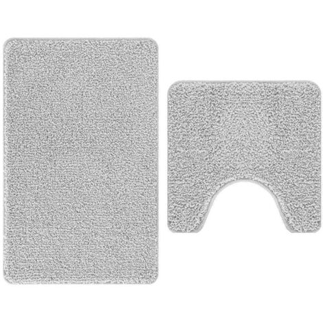 Ensemble de tapis de bain antidérapants 2 pcs Gris PP CFW59595