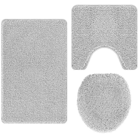 Ensemble de tapis de bain antidérapants 3 pcs Gris PP CFW79172