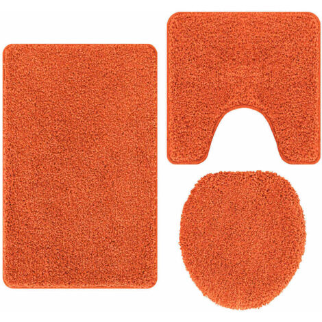 Ensemble de tapis de bain antidérapants 3 pcs Orange PP CFW57154