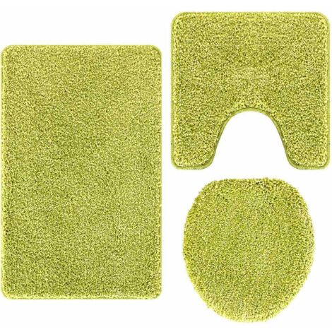 Ensemble de tapis de bain antidérapants 3 pcs Vert PP CFW77612
