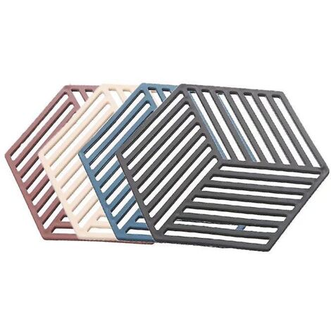 Ensemble de tapis de cuisine en silicone - Résistant à la chaleur, antidérapant, design nordique - Comprend 4 dessous de verre