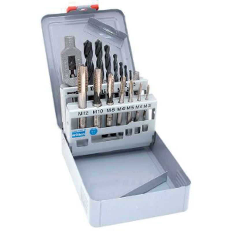 Ensemble de tarauds et forets - Coffret de 15 pièces - Riss