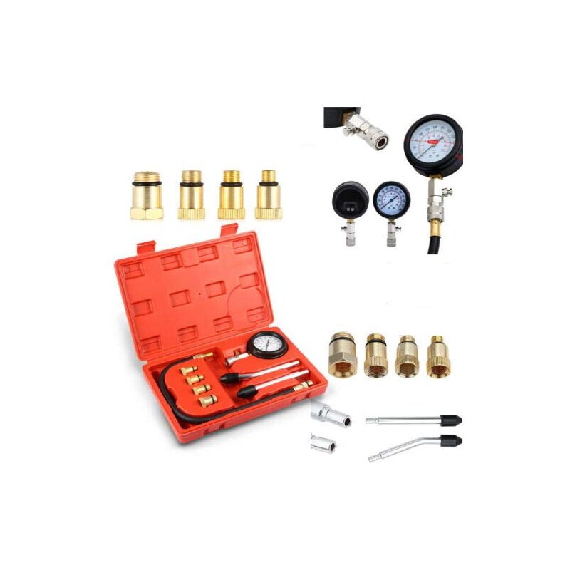 Dayplus - Ensemble de testeurs de compression PowerTools, testeur de compression de moteur à essence 0-20 bar ou 0-300 psi, testeur de pression