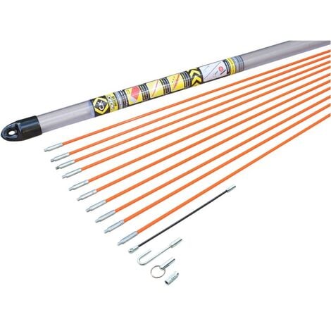 Kit de 10 baguettes tire-fils MIGHTY ROD - Fibre de verre - 10 mètres