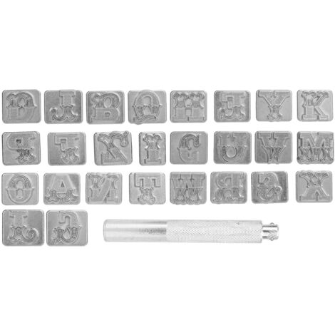 Ensemble de Timbres Alphabet en Cuir A-Z, Lettres Capitales 19mm pour Artisanat