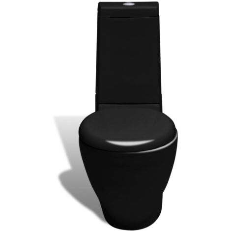 Ensemble de toilette et bidet sur pied Pack WC complet - Noir Céramique BV245708 - BonneVie