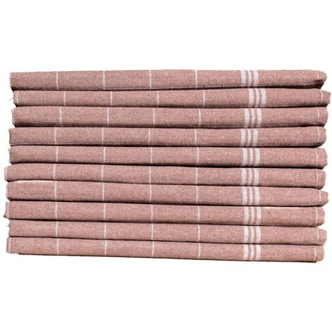 Ensemble de torchons de cuisine Set 100% Coton Brun Blanc 210 gr/m²