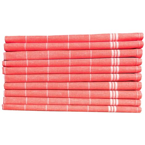 Ensemble de torchons de cuisine Set 100% Coton Rouge Blanc 210 gr/m²