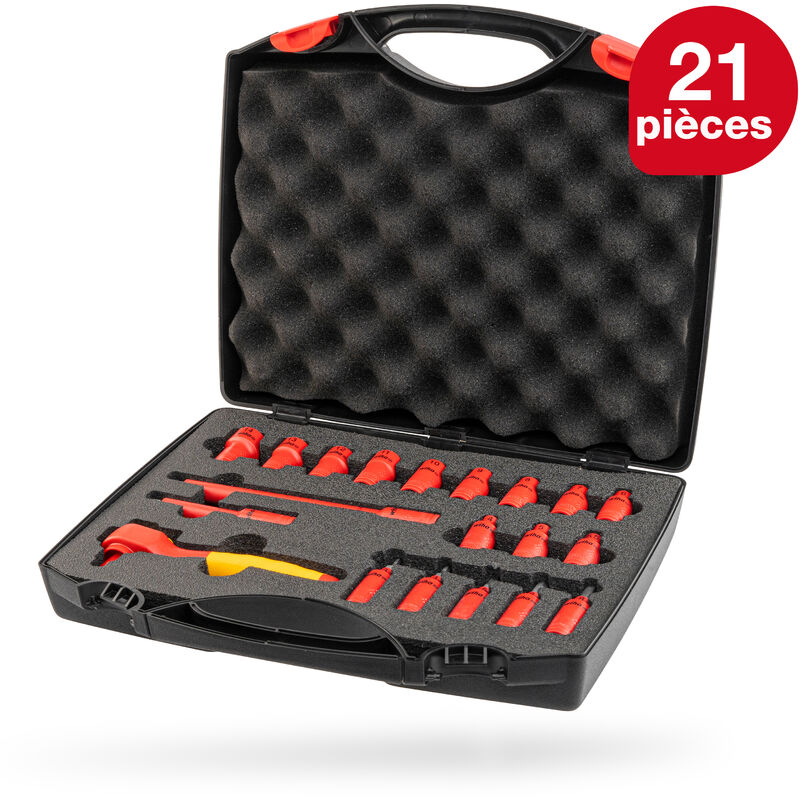 Jeu de clés à cliquet isolées 1/4' 21 pièces dans un coffret (43025) - Wiha