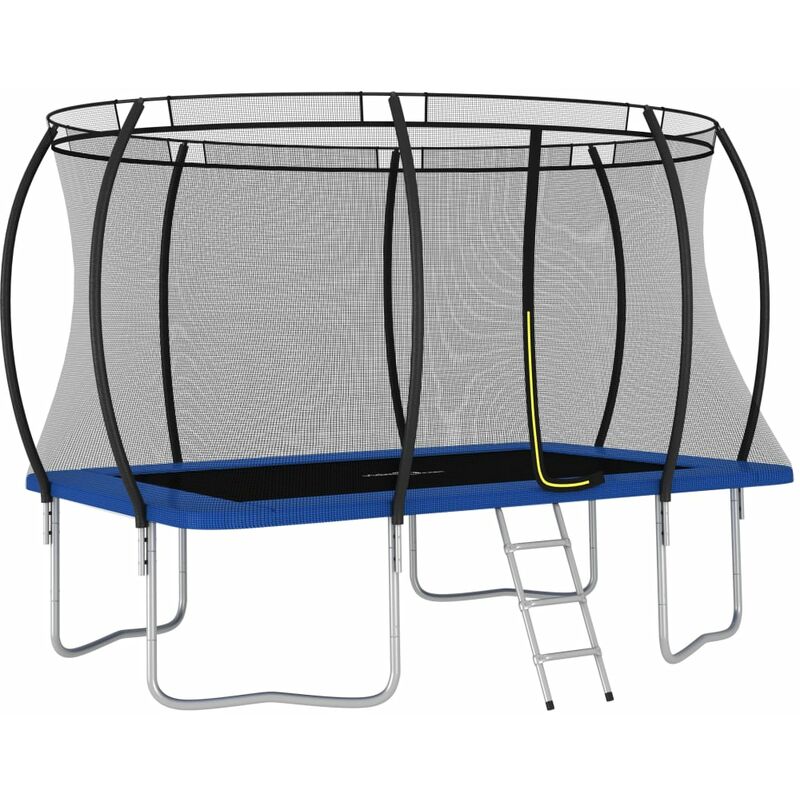 Vidaxl - Ensemble de trampoline rectangulaire 335x244x90 cm 150 kg Bleu