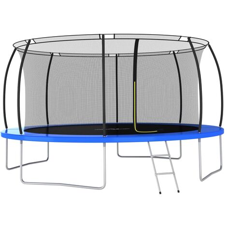 Ensemble de trampoline Rond 150 kg Bleu/Gris Plusieurs dimensions vidaXL