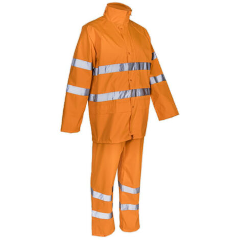 Ensemble de travail HV imperméable respirant KAWA Coverguard Orange Fluo M