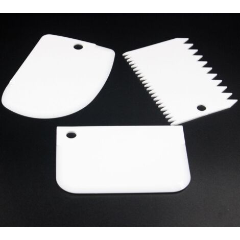Ensemble de trois grattoirs blancs crème, grattoirs trapézoïdaux en plastique,