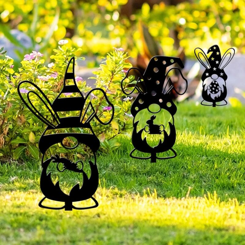 Ensemble de trois pièces de génie, insert décoratif de Patio en fer forgé, balancier artisanal évidé en métal de jardin